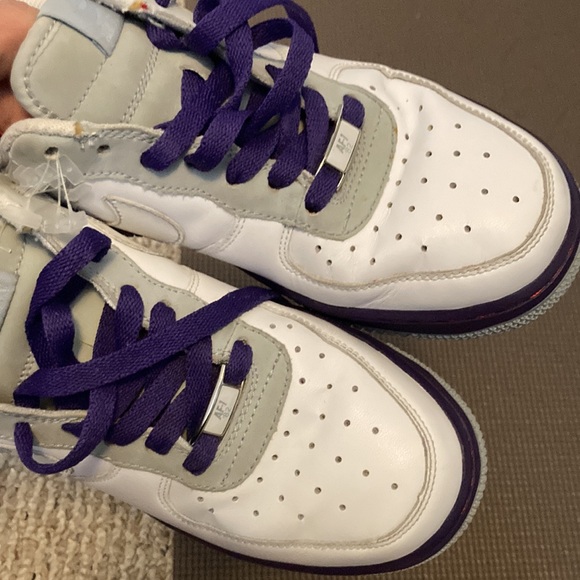 Nike AF-1 82 white and purple genuine leather women’s 7.5 ❤️ - Picture 6 of 11